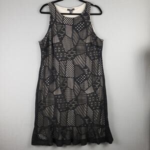 Alfani Women's Plus 2X‎ Sleeveless Lace Patchwork Dress Black Cocktail Party